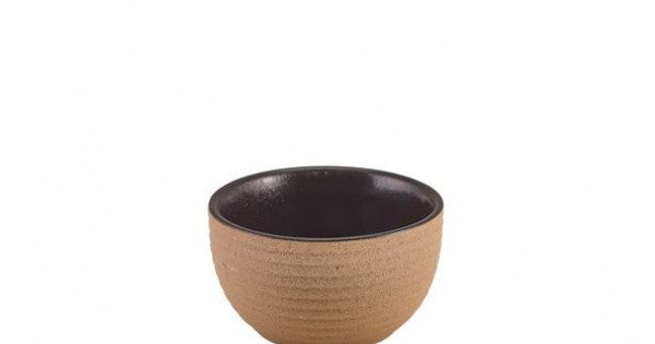 GenWare Kava Black Stoneware Ribbed Ramekin 9cl/ 3oz