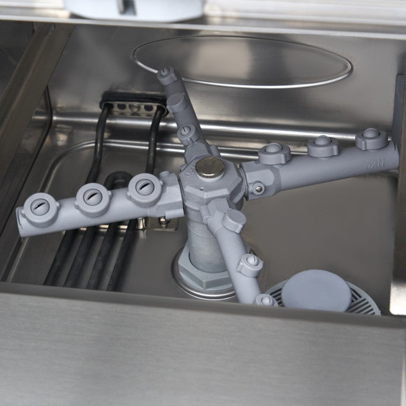 Glass Washer - 35 x 35cm - Drain, Rinse Aid and Soap Pump wi