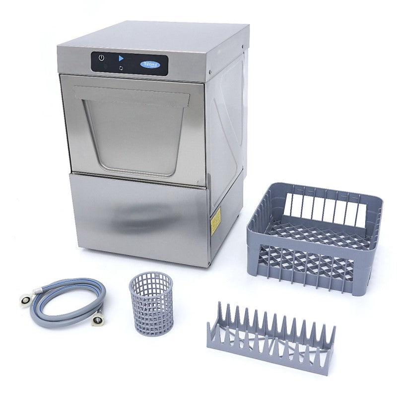 Glass Washer - 35 x 35cm - Drain, Rinse Aid and Soap Pump wi