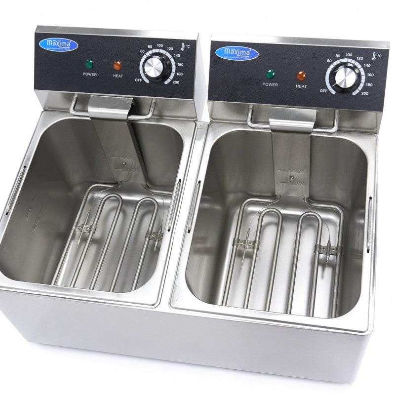 Deep Fryer - 2 x 8L - 2 Baskets - up to 2,8kg of Fries