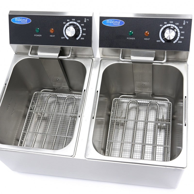 Deep Fryer - 2 x 8L - 2 Baskets - up to 2,8kg of Fries
