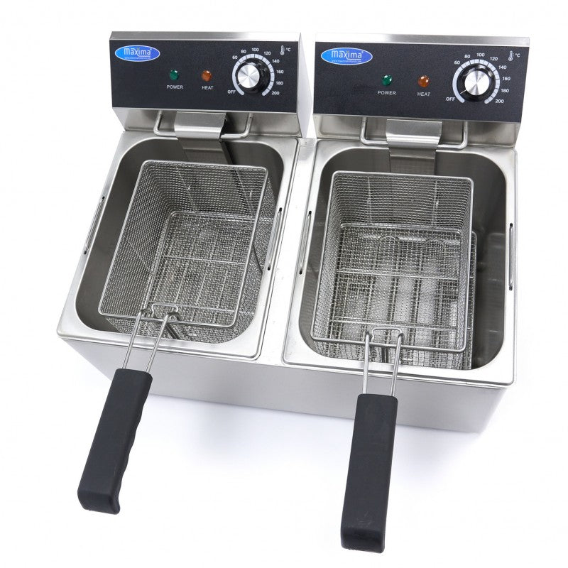 Deep Fryer - 2 x 8L - 2 Baskets - up to 2,8kg of Fries