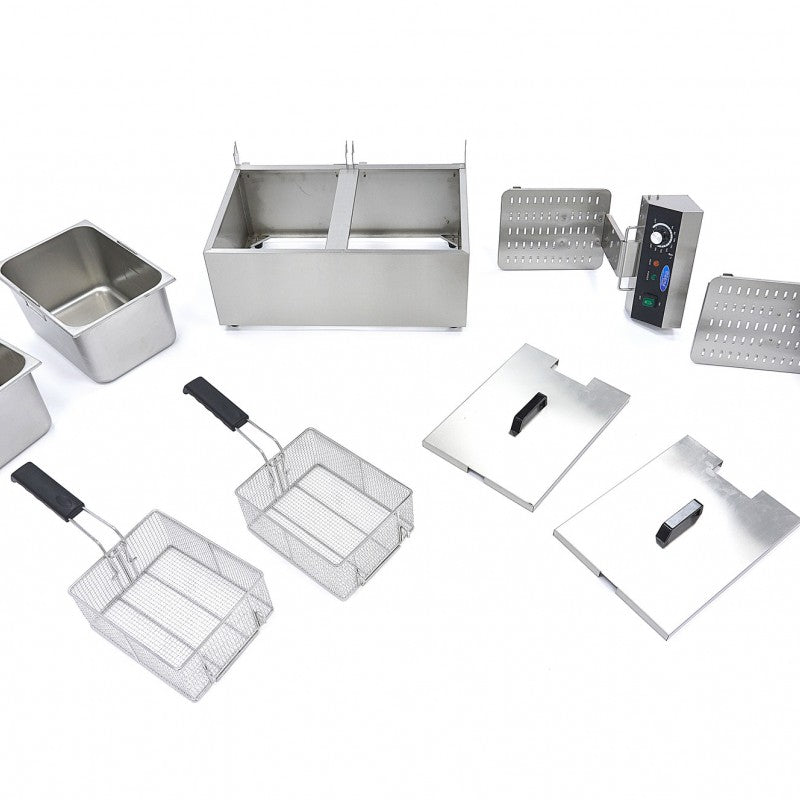 Deep Fryer - 2 x 11L - 2 Baskets - up to 2,8kg of Fries