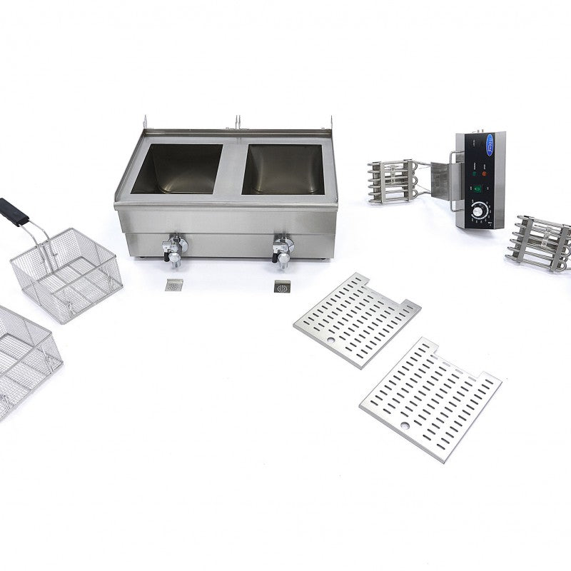 Deep Fryer - 2 x 13L - 2 Baskets - with Drain Tap
