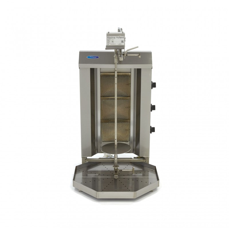 Kebab Grill - 3 Burners - 30kg Meat - Gas