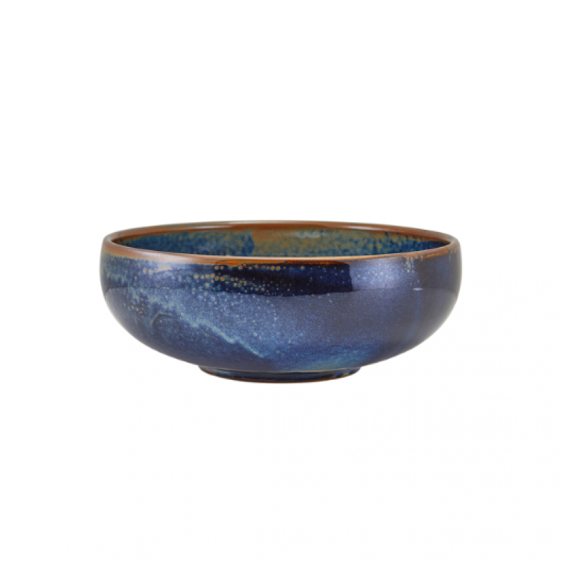 Terra Porcelain Aqua Blue Belly Bowl 20cm