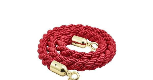 Barrier Rope Red- Brass Plated Ends