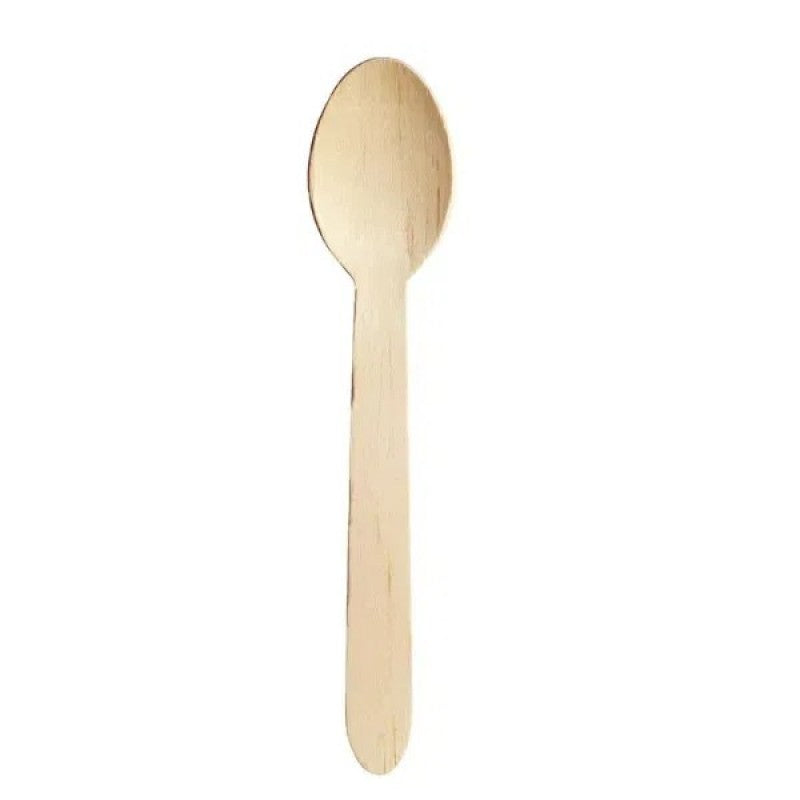 160mm Biodegradable Wooden Dessert Spoon