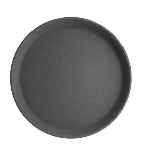 Olympia Kristallon PP Round Non-Slip Tray Black 356mm