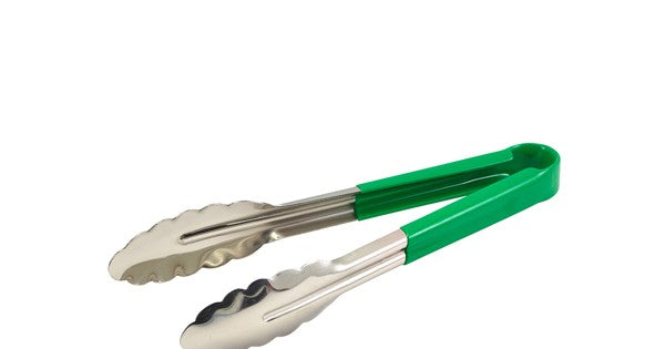 Genware Colour Coded S/St. Tong 23cm Green