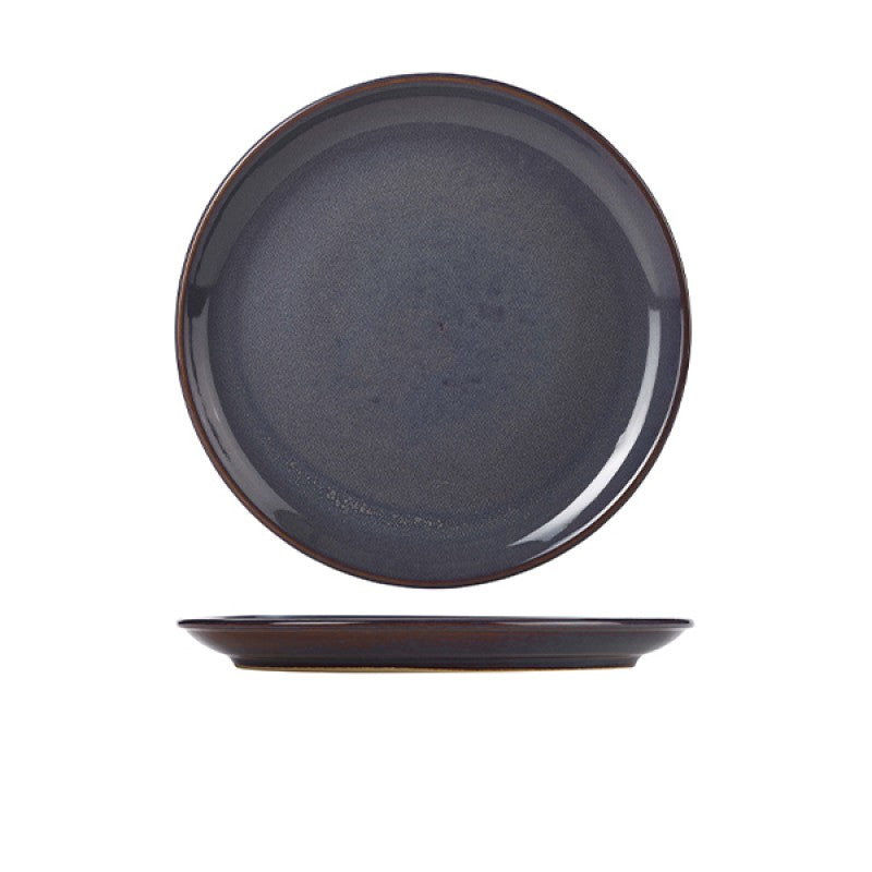 Rustic Stoneware Blue Coupe Plate 24cm