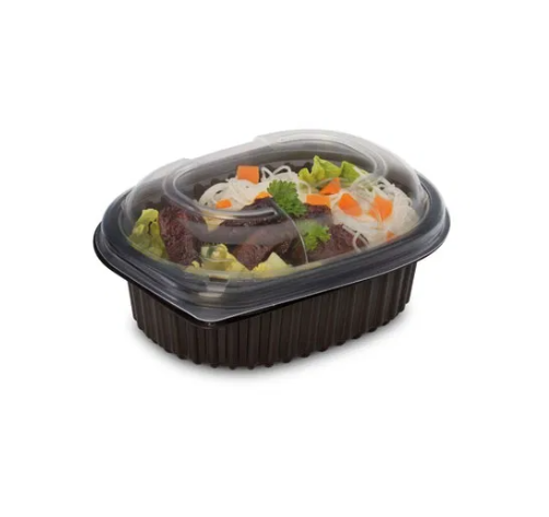 12oz Black 1-Compartment Microwaveable Containers (8x80)