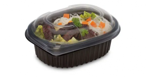 12oz Black 1-Compartment Microwaveable Containers (8x80)