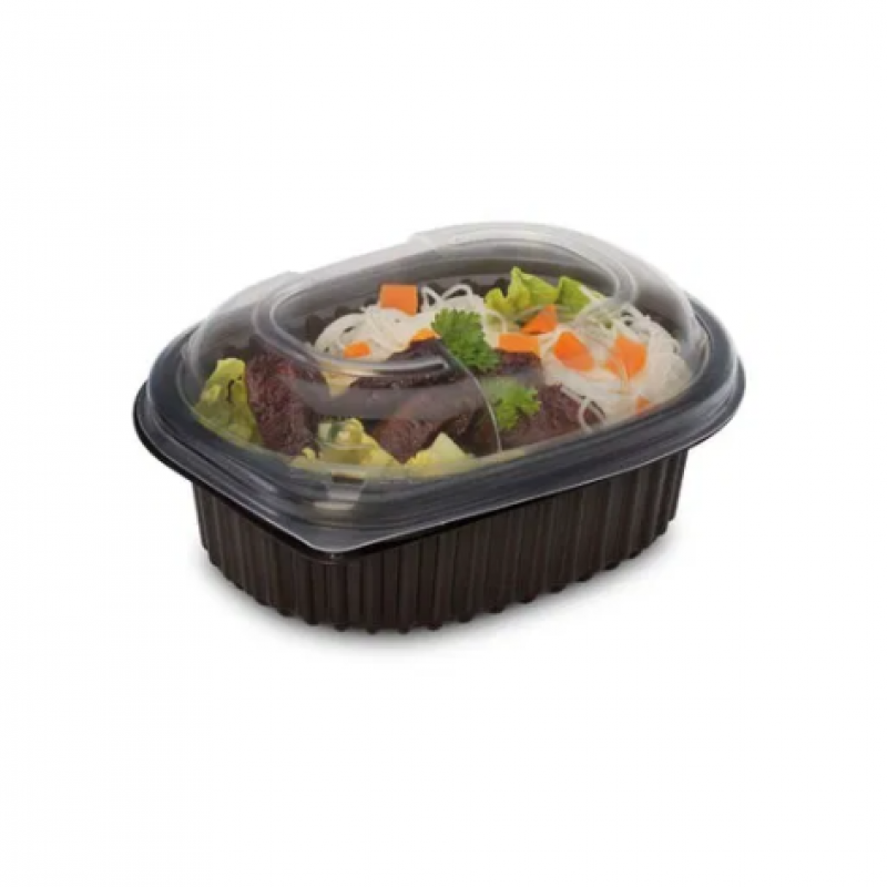 12oz Black 1-Compartment Microwaveable Containers (8x80)