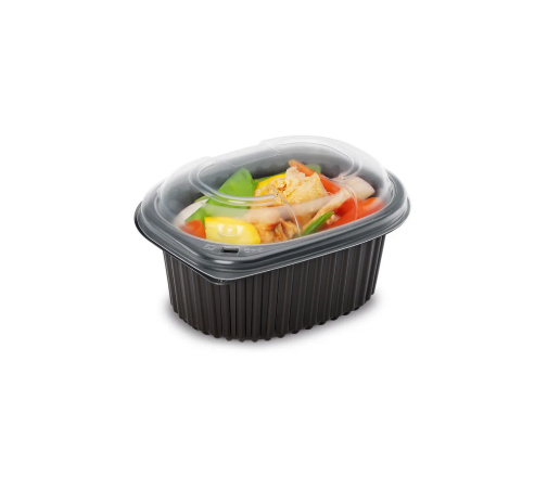 16oz Black 1-Compartment Microwaveable Containers (8x80)