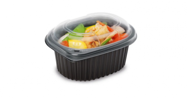 16oz Black 1-Compartment Microwaveable Containers (8x80)