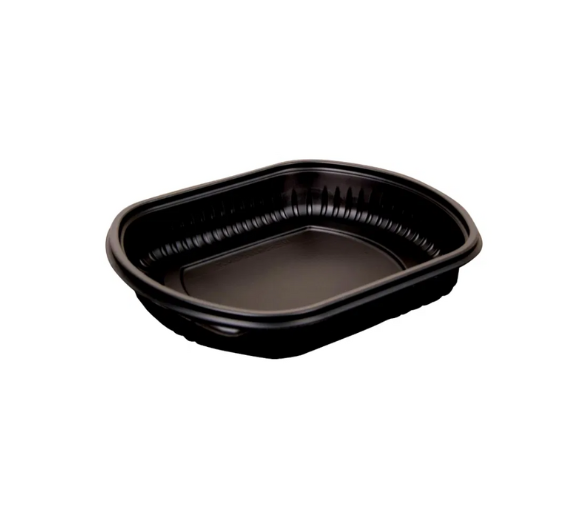 34oz Black 1-Compartment Microwaveable Containers (8x40)