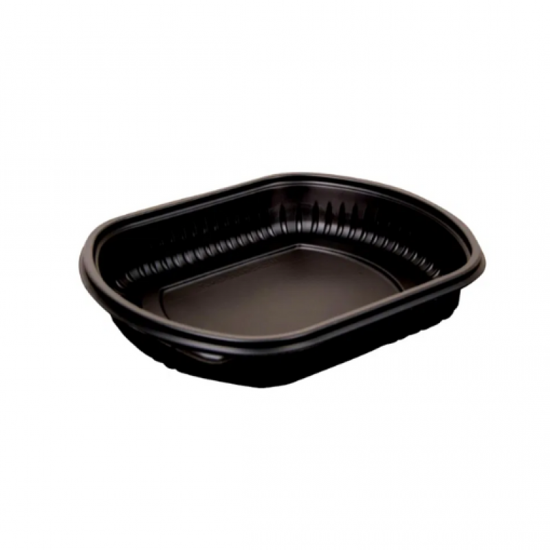 34oz Black 1-Compartment Microwaveable Containers (8x40)