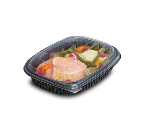 24oz Black 1-Compartment Microwaveable Containers (8x40)