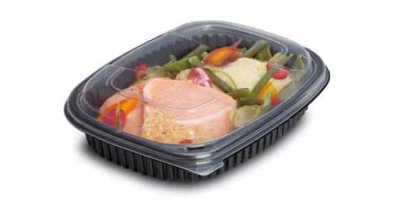 24oz Black 1-Compartment Microwaveable Containers (8x40)
