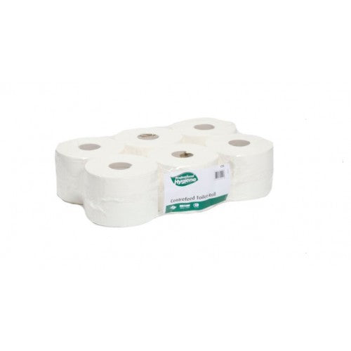 CENTREFEED TOILET ROLL 200 MTRS 6 ROLLS