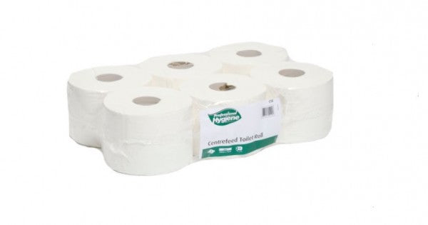 CENTREFEED TOILET ROLL 200 MTRS 6 ROLLS