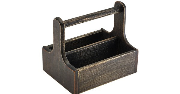 Medium Black Wooden Table Caddy