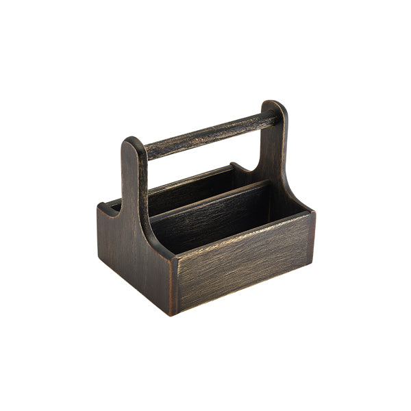 Medium Black Wooden Table Caddy
