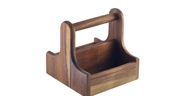 Small Dark Wood Table Caddy