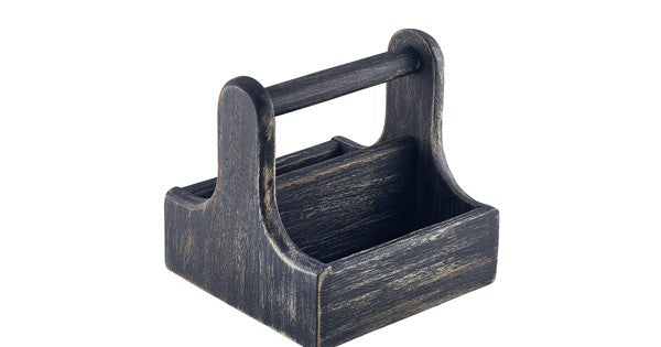 Small Black Wooden Table Caddy