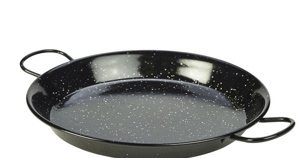 Black Enamel Paella Pan 30cm
