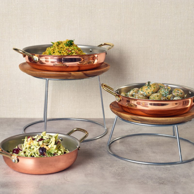 GenWare Silver Anti-Slip Round Buffet Riser 18cm