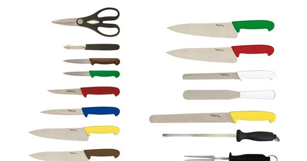 15 Piece Colour Coded Knife Set + Knife Case