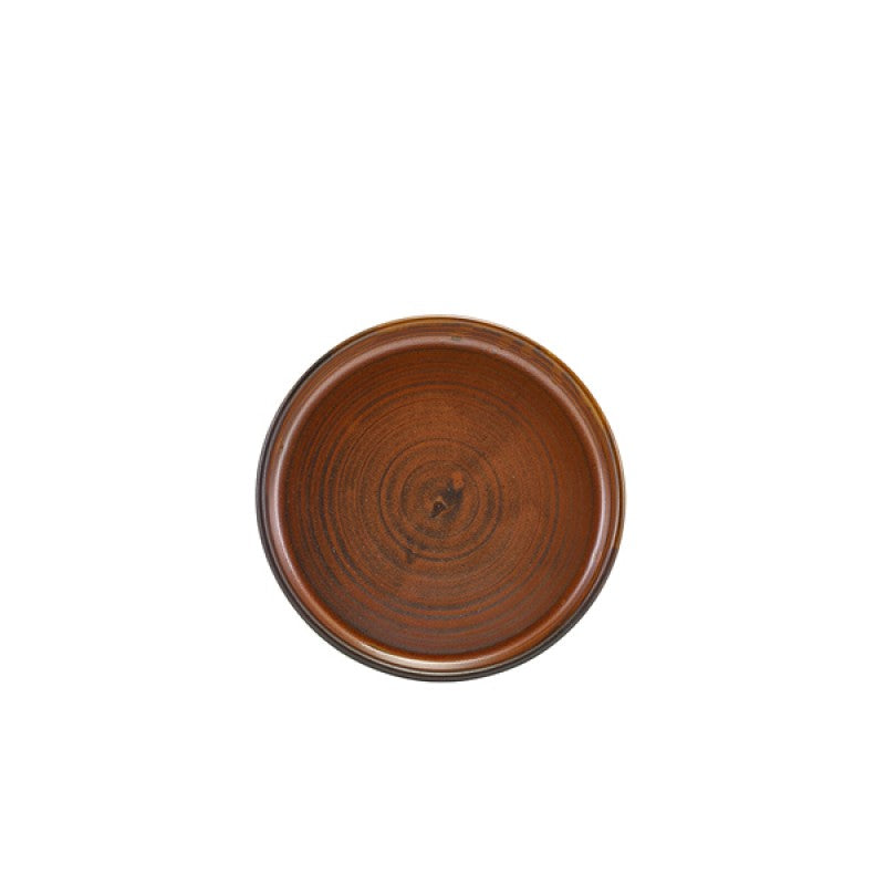 Terra Porcelain Rustic Copper Low Presentation Plate 14cm