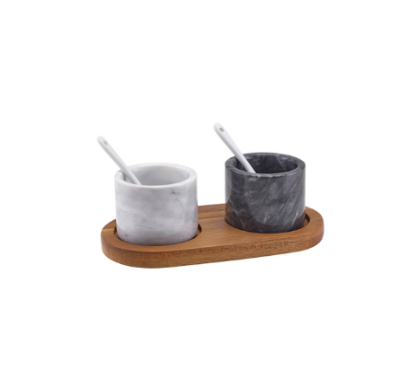 Marble Salt & Pepper Pot Set