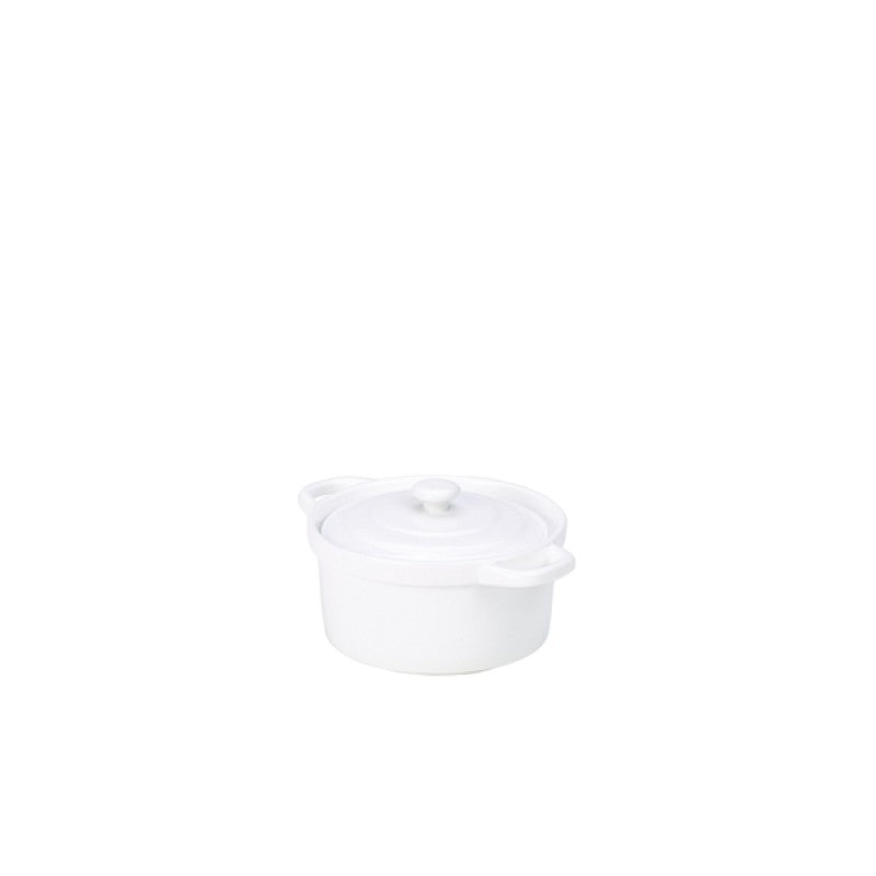Genware Porcelain Covered Mini Casserole Dish 10.5cm/ 4"