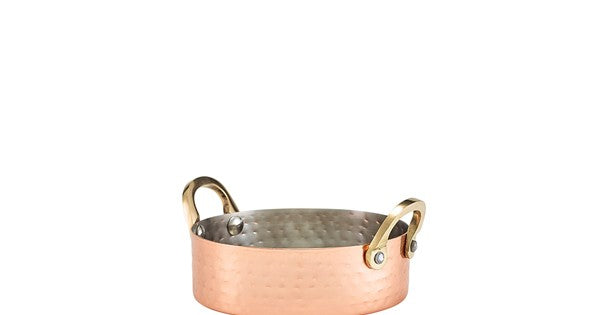 Mini Hammered Copper Plated Casserole Dish 12 x 3.5cm