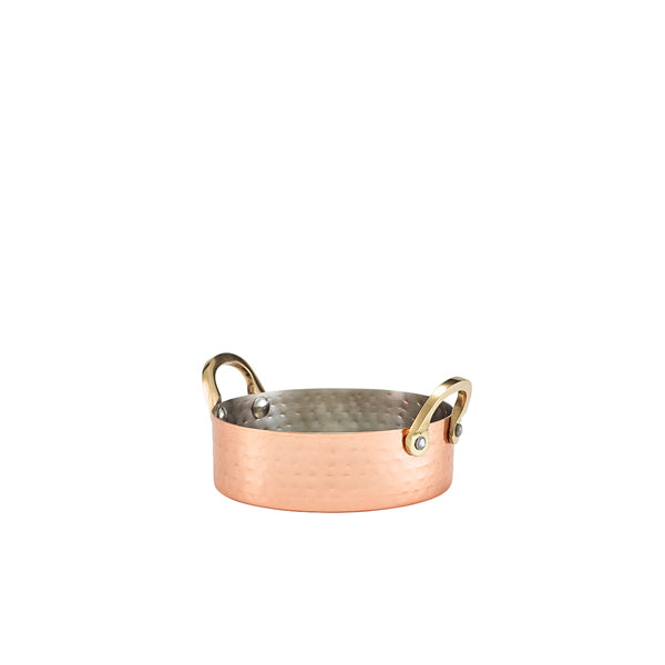Mini Hammered Copper Plated Casserole Dish 12 x 3.5cm