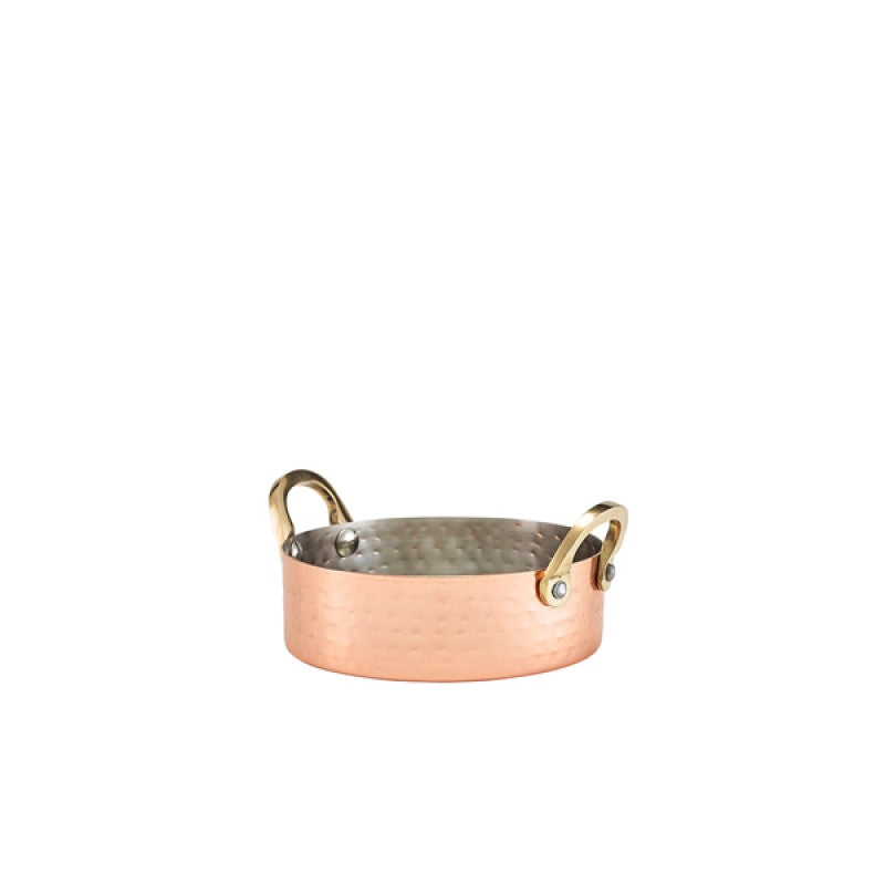 Mini Hammered Copper Plated Casserole Dish 12 x 3.5cm