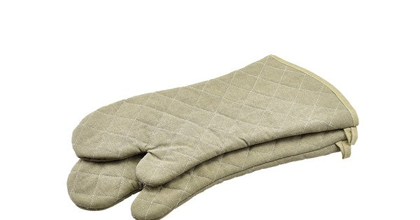 Flame Retardant 17" Tan Oven Mitt (Pair)