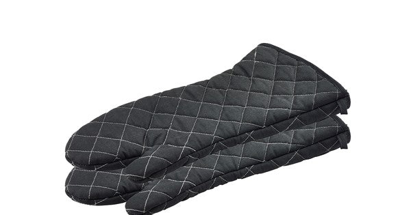 Flame Retardant 17" Black Oven Mitt (Pair)
