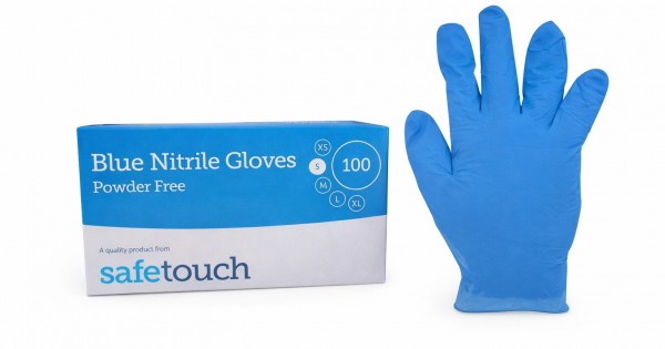 Blue Nitirle Gloves - Powder Free Large (10X100)