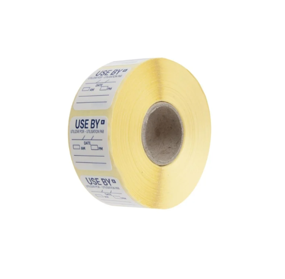 Hygiplas Removable Use by Food Prep Label 1\'\' (Roll 1000)