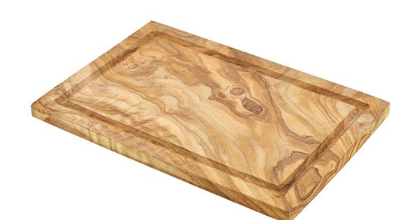 Olive Wood Serving Board W/ Groove 30 x 20cm+/-