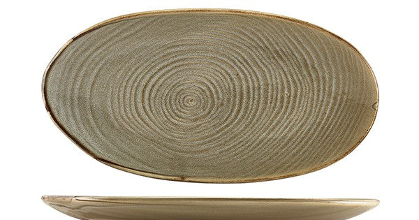 Terra Porcelain Grey Organic Platter 31cm