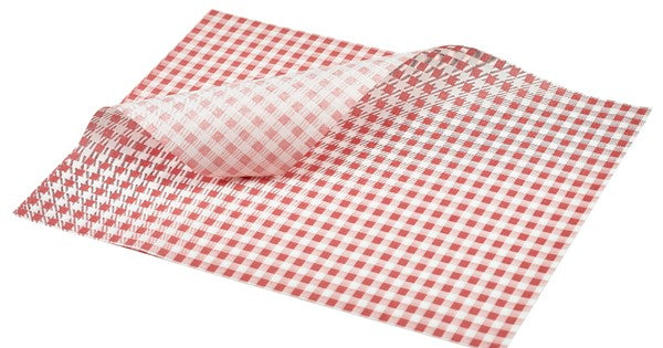 Greaseproof Paper Red Gingham Print 35 x 25cm