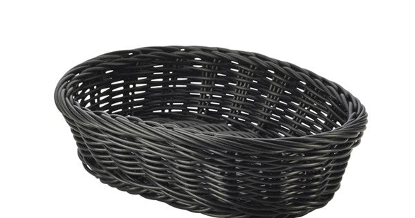 Black Oval Polywicker Basket 22.5 x 15.5 x 6.5cm