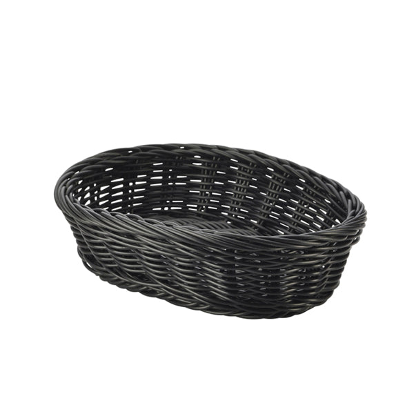 Black Oval Polywicker Basket 22.5 x 15.5 x 6.5cm