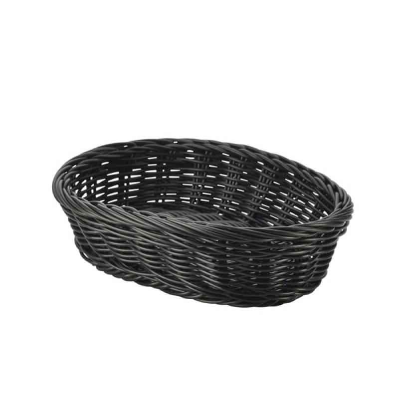 Black Oval Polywicker Basket 22.5 x 15.5 x 6.5cm