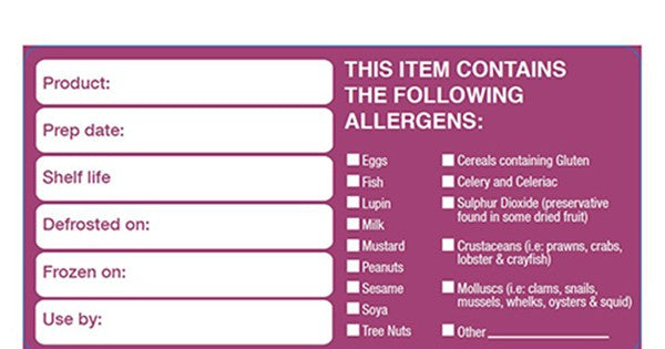 50x100mm Removable Product/ Allergen Label (500)